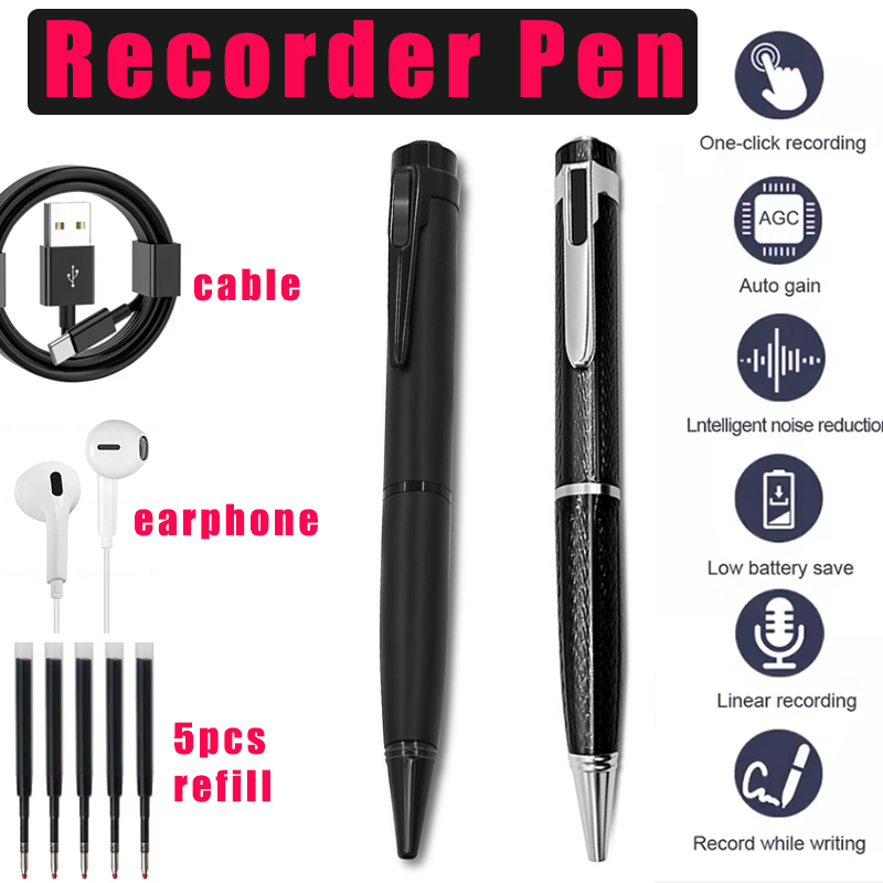 Voice Recorder Pen - Bolígrafo grabador de voz Digital, 128GB,
