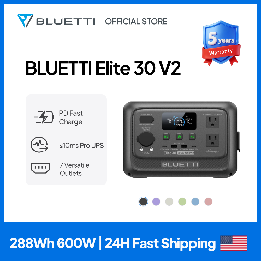 Solar Powered Charger - 【Renew】BLUETTI Elite 30 V2 Estación de