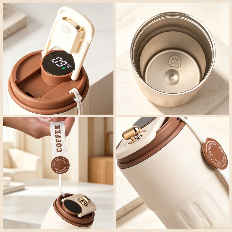 Smart Water Bottle Tracker - Termo Inteligente de Acero Inoxidable 316