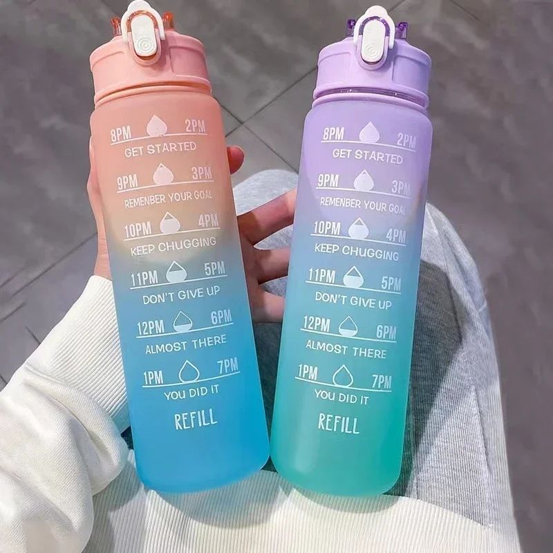 Smart Water Bottle Tracker - Botella de agua deportiva con pajita