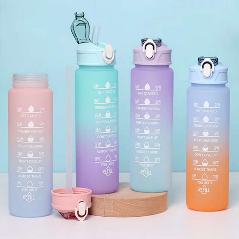 Smart Water Bottle Tracker - Botella de agua deportiva con pajita