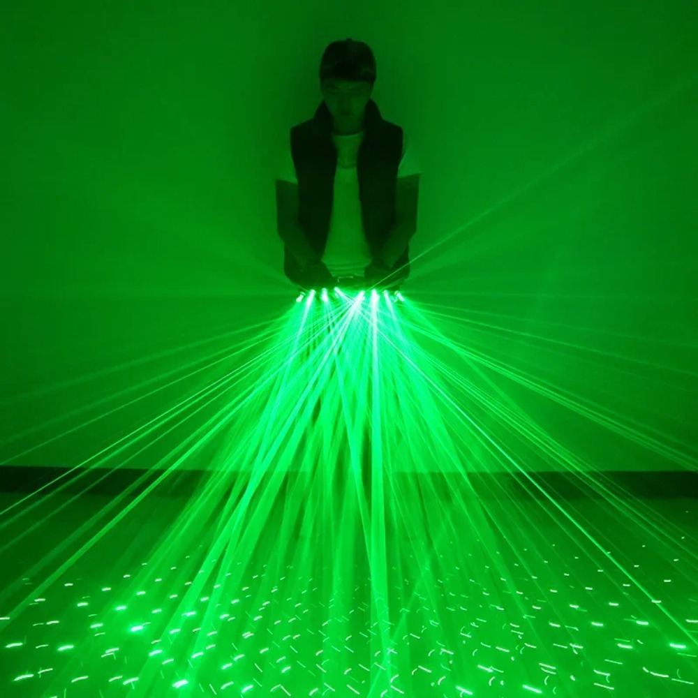 Guantes láser verdes, vestido  - Led Gloves Music reseña y precio